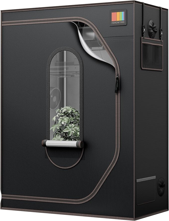 The Growing 4x2 Grow Tent 48"x24"x60", Light Proof Space Saving Indoor Hydroponic Grow Tent with Reflective Mylar Observation Window for Indoor Plant Growing