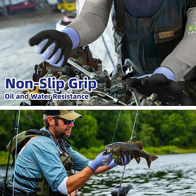 Schwer A4 AIR-SKIN Cut Resistant Work Gloves AR3900 with Extreme Lightweight & Thin, Grip Gloves for Fishing, Refined Work, Mechanic, Gardening, Touch-Screen, Non-PFAS, 3D-Comfort Fit, 150 Pair, L