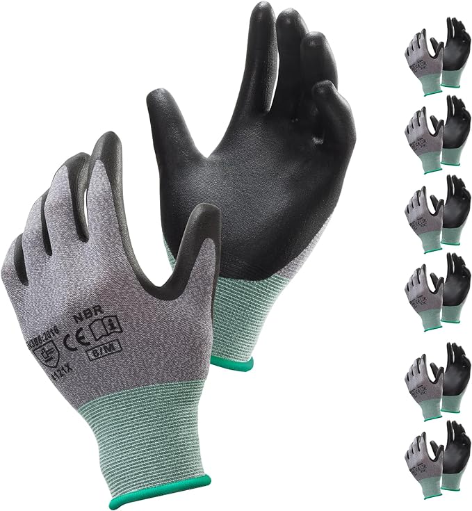 S SATC Safety Work Gloves Foam Nitrile Coated Touchscreen Knit Nylon Gloves for Men & Women, Ideal for Gardening, Warehouse