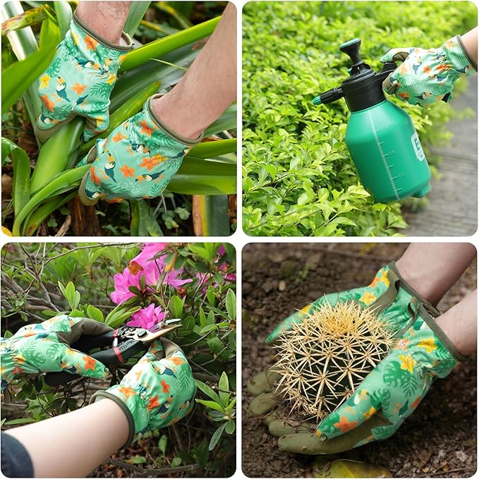 Baidast Gardening Gloves for Women, Breathable Leather Garden Gloves with Grip, Thorn Proof Work Gloves