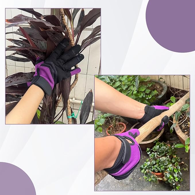 Synthetic Leather Spandex Mechanic Thorn Proof & Puncture Resistant Working Gloves for Men and Women, Safety Work and Gardening, Touchscreen Support