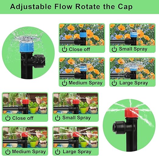 Drip Irrigation System Kit – 2026 New Quick-Connect Automatic Watering & Misting System with 48FT 1/2" Tubing, Large Coverage & Water-Saving for Greenhouses, Lawns, Gardens, Raised Beds