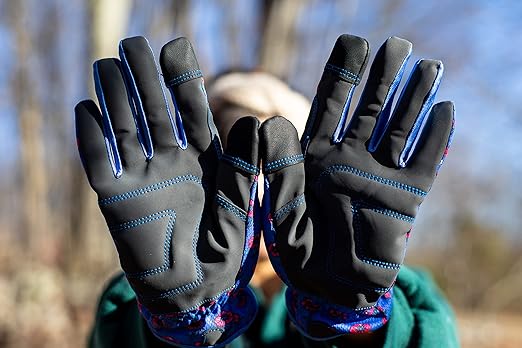 G & F Products Women Gardening Gloves with Touchscreen Feature, Durable, Breathable, Flexible, Lightweight, Double-Padded, Reinforced Fingers, Stylish Flower Patterns, 3-Pair Assorted Colors Pack