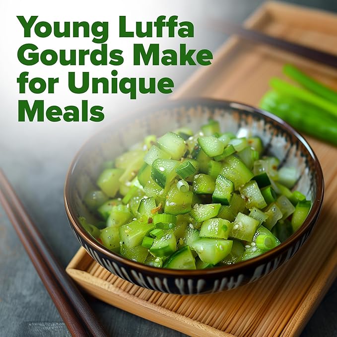 HOME GROWN Luffa Seeds 80+ Heirloom Non-GMO Loofah Gourd Seeds for Planting, High Germination, Natural Bath Sponges, Edible Vining Vegetable Garden, Harvest Young Gourd (Luffa aegyptiaca)