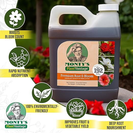 PlantVantage Root & Bloom Liquid Fertilizer – Concentrated Plant Fertilizer for Strong Roots & Bigger Blooms, Liquid Plant Food for Trees, Flowers & Vegetables, Soil or Foliar Application – 16 oz