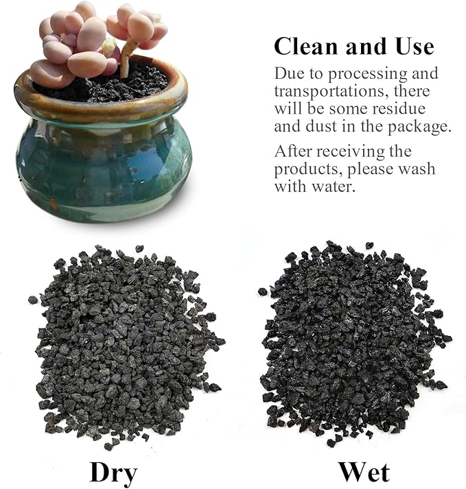 FANTIAN 10 lbs Black Lava Rocks for Fire Pits,5-8 MM Crush Volcanic Rock Pumice Soil Additive for Succulent Plants Aquarium Cactus Bonsai and Garden Landscaping
