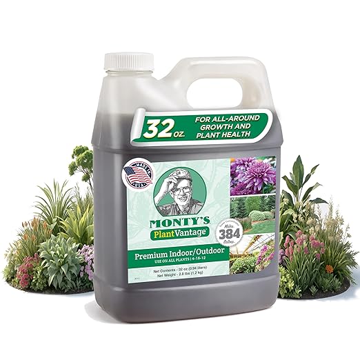 PlantVantage Premium Indoor and Outdoor Plant Food – NPK Fertilizer (4-15-12) with Zinc & Iron, Liquid Fertilizer for Vegetables, House Plant, & Trees - Indoor and Outdoor Plant Fertilizer – 32 oz