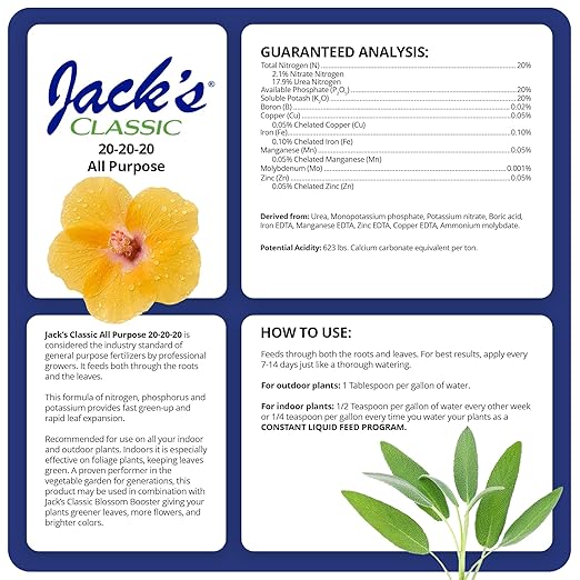 Jack's Classic All Purpose 20-20-20 Water Soluble Plant Food (1.5lbs)