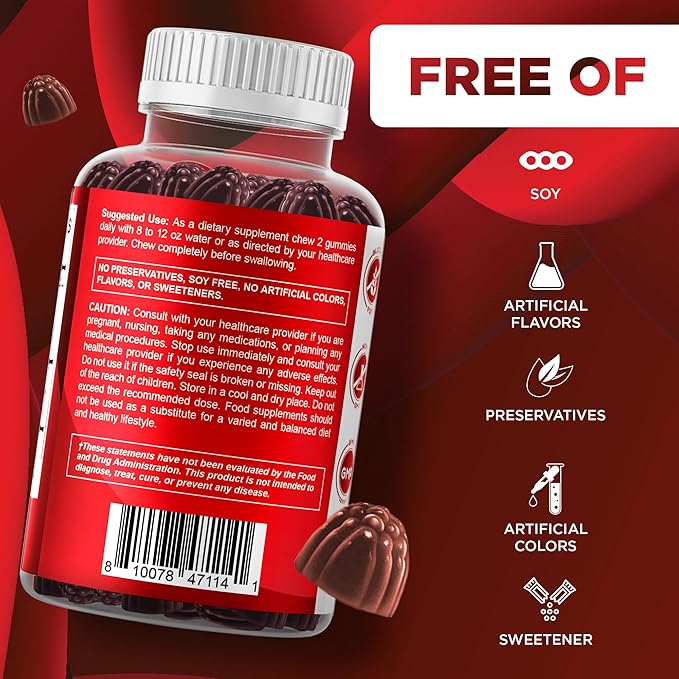 Vitamatic 2 Pack Cranberry Gummies with D-Mannose, Probiotics, Vitamin C – Plant-Based Botanical Extract – Vegan, Non-GMO – 60 Count