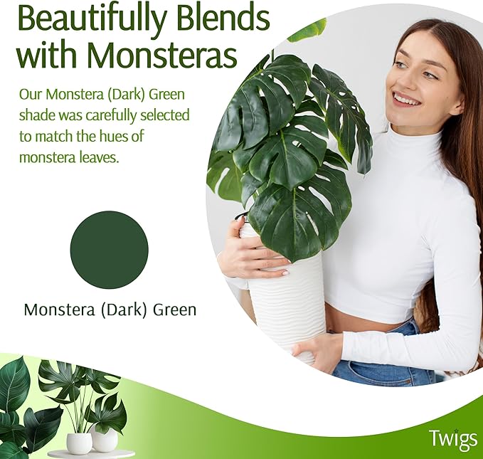 Twigs GA - Stackable Monstera Plant Support Stakes, Climbing Support for Indoor & Outdoor Use, Plant Accessories, Aesthetic Alternative to Moss Poles & Trellises – Monstera Green, 5 Pack, 17" L