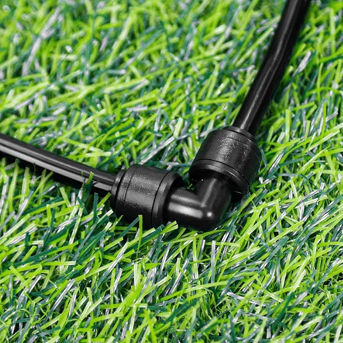 1/4 Inch Drip Irrigation Elbow Fittings, 22 Pieces Push-to-fit Corner 90 Degree Elbow Connectors for 1/4" Irrigation Tubing Leak Free Drip Line Parts for Garden Lawn Irrigation System