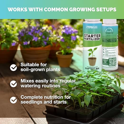 Starter Plant Fertilizer – Liquid Plant Food for Reduced Transplant Shock, Faster Root Establishment & Healthy Early Growth, 8 oz
