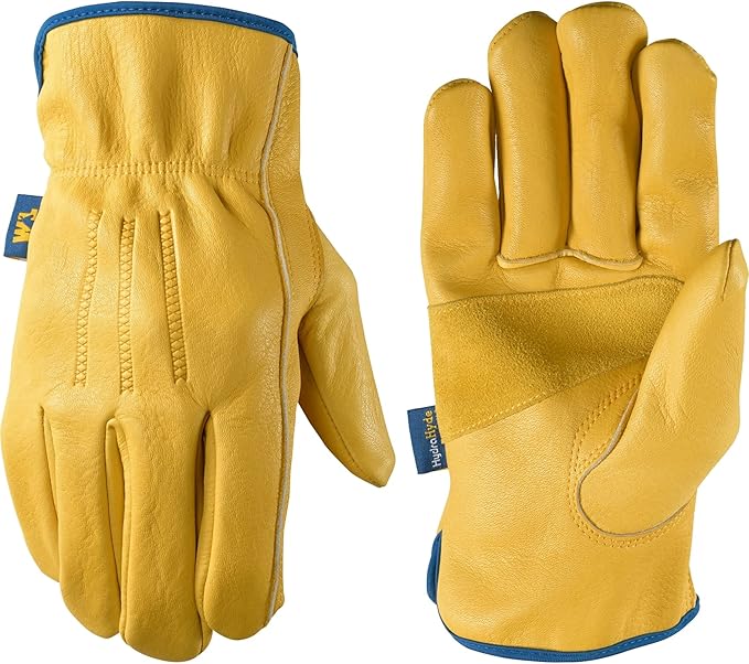 Wells Lamont Men's Slip-On HydraHyde Leather Work Gloves – Water-Resistant, Breathable, Durable – Ideal for Gardening, Landscaping, Ranching – Heavy Duty Leather Work Gloves – Saddletan, XX-Large