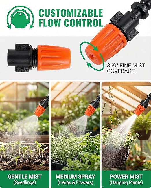 Drip Irrigation System，1/4" Blank Distribution Tubing Watering Hose, DIY Micro Sprinkler Automatic Plant Waterer for Garden, Greenhouse, Raised Bed, Patio & Outdoor Plants （50FT