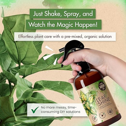 Leaf Shine Spray for Indoor Plants & Outdoor Plants - Plant Leaf Cleaner and Shine, Plant Shine Spray for Real Plants - Promotes Glossy, Vibrant Leaves - Leaf Cleaner for House Plants, 8 fl. oz.
