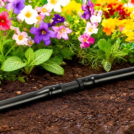 100 Pack Drip Irrigation 1/4" Barbed Coupling Fittings, Drip Line Barbed Coupler Connectors for 1/4 Inch Irrigation Tubing Micro Irrigation Connection Parts for Garden Sprinkler Systems