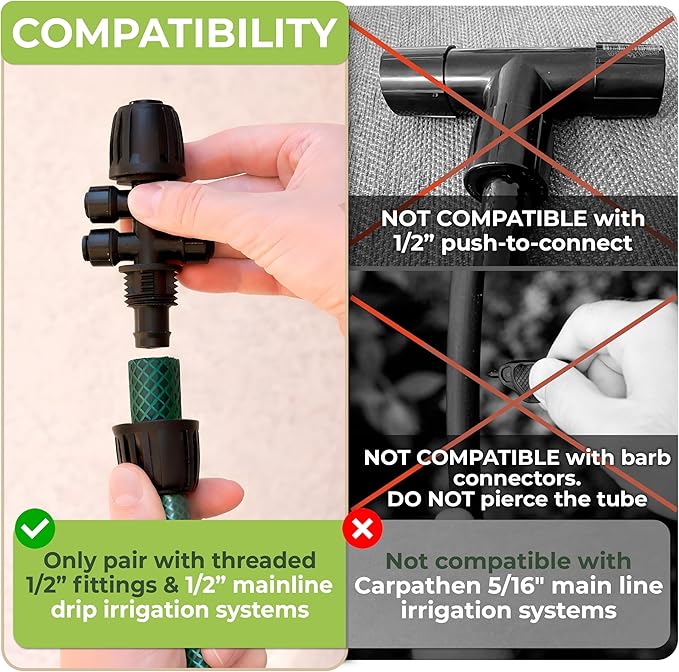 Carpathen 50 FT 1/2 Irrigation Tubing Mainline - Drip Irrigation Tubing Perfect for Push-To-Connect Garden Irrigation System, or as Blank Distribution Hose for Any Gardening Project