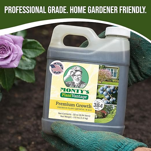 PlantVantage Premium Growth Liquid Plant Fertilizer – NPK Fertilizer (8-16-8) with Zinc & Iron, Liquid Plant Food for Stronger Stems & Larger Leaves, Foliar Spray for Trees, Shrubs & Flowers – 32 oz