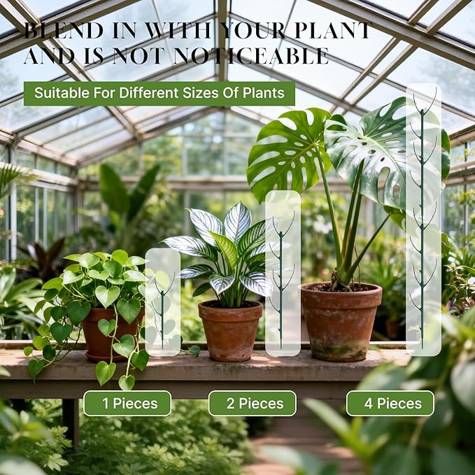 5 Pack Stackable Monstera Plant Support - Plant Stakes for Indoor Plants & Outdoor Garden, Ideal for Climbing Potted Plants (Pothos, Philodendron)