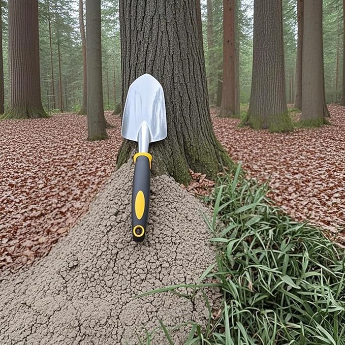 Garden Trowel with Hanging Hole - Garden Hand Shovel Soft Rubberized Non-Slip Handle with Ergonomic Handle for Digging , Planting , Transplanting , Weeding , Digging and Smoothing Soil