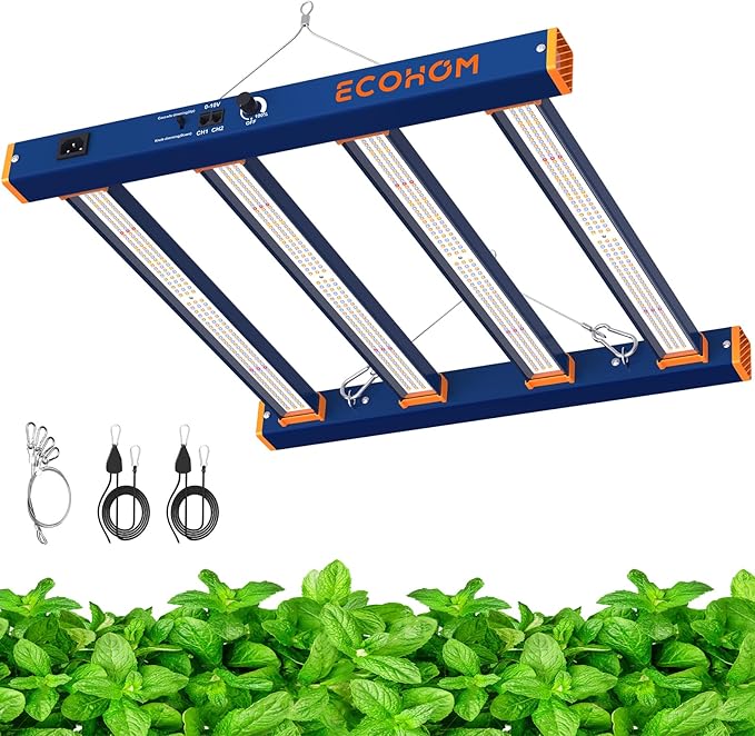 LED Grow Light, 320W Grow Lights for Indoor Plants, Full Spectrum Growing Light Plant Foldable & Hanging Growing Lamps, Daisy Chain Dimmable Grow Lamp, Commercial for 3x3ft Coverage in Grow Tent