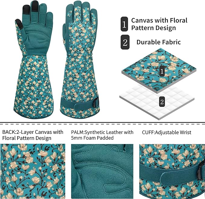 Long Gardening Garden Gloves,Thorn-proof&Puncture Resistance Rose Cactus Gauntlet Glove for Gardener,Gifts