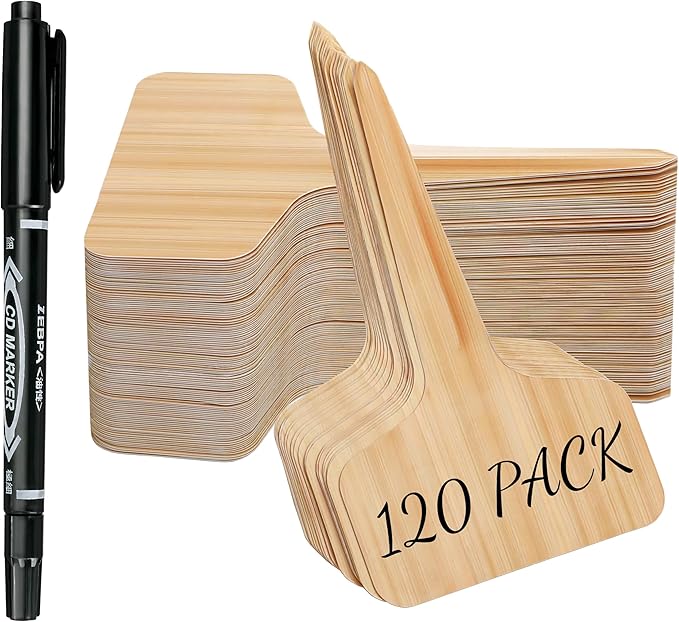 Plant Labels Tags Markers 120pcs Plastic Garden Tags & Stakes with Permanet Marking Pen for Plants Waterproof Seed Labels for Outdoor Garden Accessories