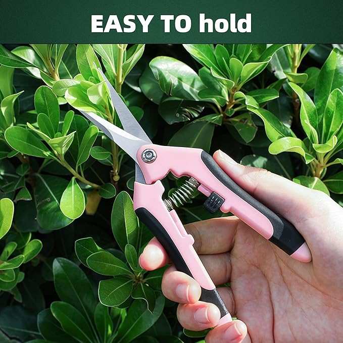 EWPJDK 3 Pack Garden Pruning Shears, Stainless Steel Shears, Gardening Shears, Scissors, Garden Clippers, Pruning Snips, Pruning Shears for Gardening Tools (Pink)