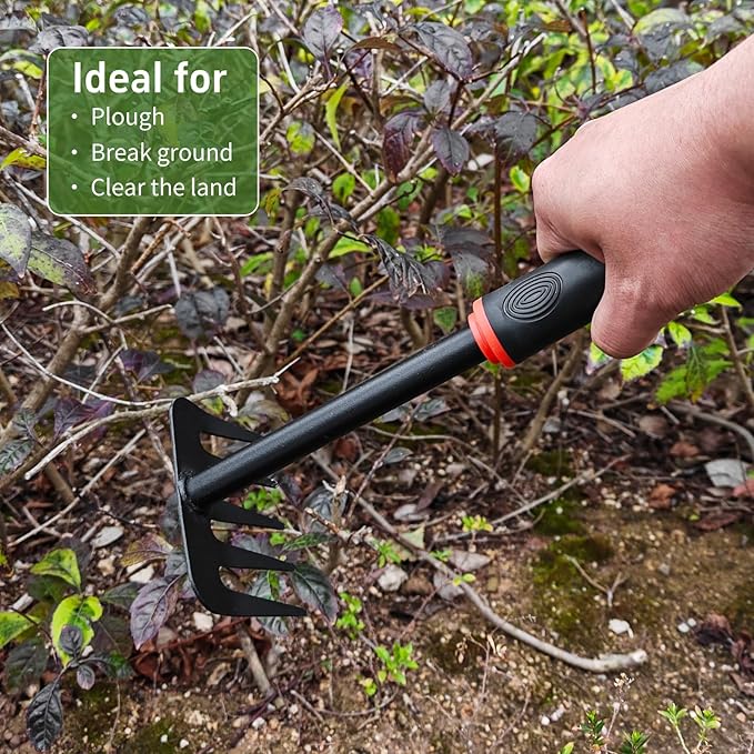 Weed Rake, Small Garden Weeder Rake, Gardening Weeding Tool for Rake for Leaves for Vegetable Gardening Backyard Farm Planting