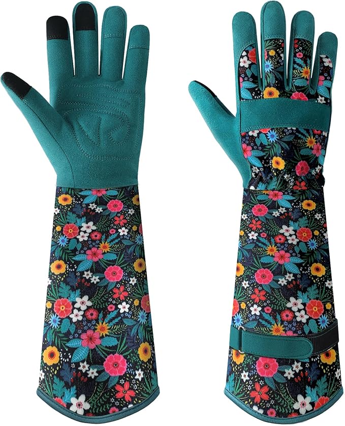 Trifabricy Gardening Gloves for Women, Breathable Leather Garden Gloves with Grip, Thorn-Proof Puncture-Resistant Work Gloves