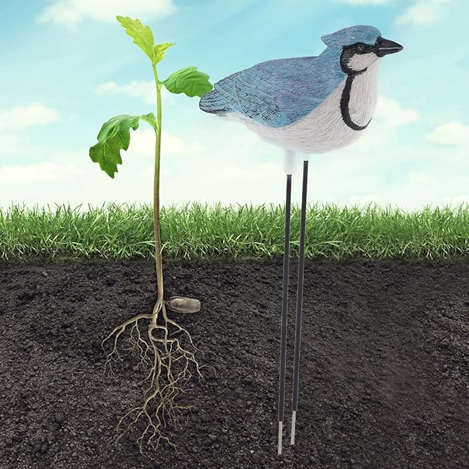 TOPINCN Soil Sensor, Bird Shaped Soil Meter Plant Soil Sensor Hygrometer for Gardening (Battery Included) (Blue)