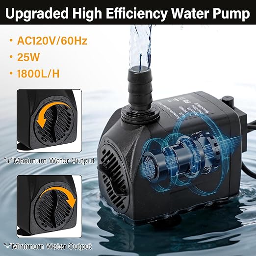 Self Watering System Kits for Plants, with 13 Gallon Bucket and 25W Water Pump, Automatic Watering System for Indoor and Outdoor for Grow Tent, Greenhouse, Lawn