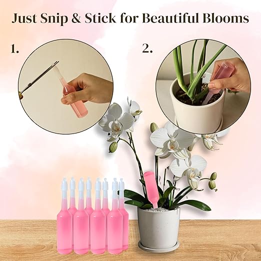 Liquid Orchid Fertilizer Spikes | Ready-to-Use Orchid Food Spikes & Orchid Plant Food for Blooming, Fertilizer for Orchids (24 Drip Feeders)