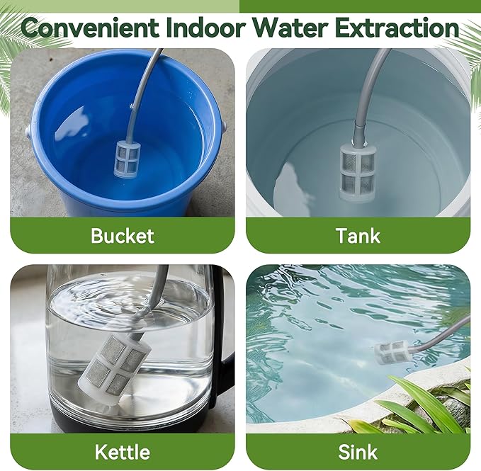 High Reach Electric Water Sprayer Wand for Hanging Plants, Telescoping Indoor Plant Waterer with Pump, 180° Adjustable Watering Nozzle, Fan Spray Head, High Flow Leak-Proof Design