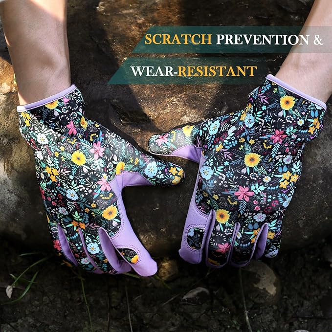 fauson Gardening Gloves - Gardening Gloves for Women Firm Grip Breathable Garden Gloves Thorn Proof for Digging, Planting