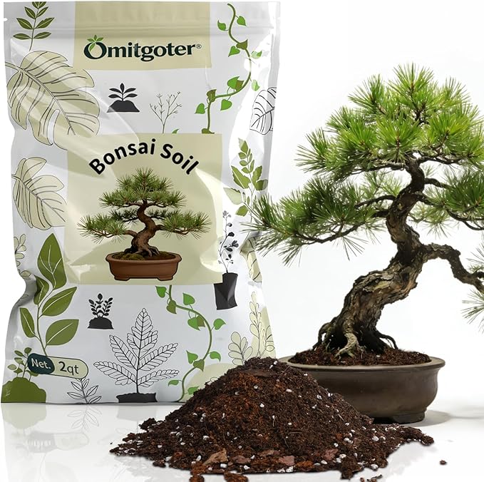 Premium Bonsai Soil Mix for Pine Trees 10qt，Breathable and Drainage Formula| Ideal for Bonsai Pots and Repotting