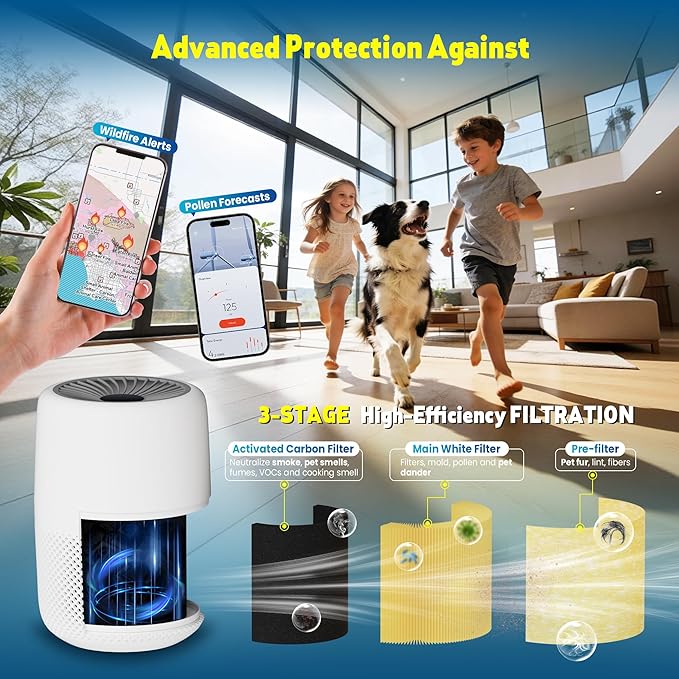 Core Mini Replacement Filter Compatible with LEVOIT Core mini-P Air Purifier, 3-in-1 Great High-Efficiency Materials With Activated Carbon,Core Mini-RF,2 Filter & 10 Fragrance Sponge，Yellow