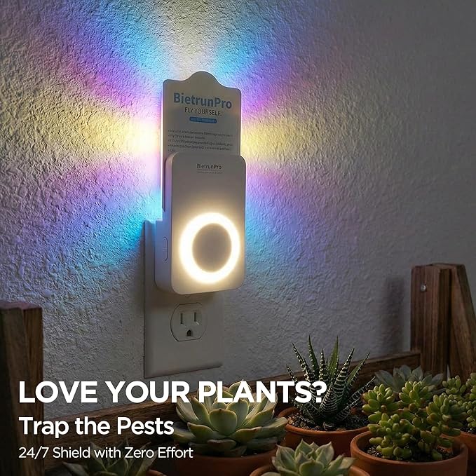 Flying Insect Traps+5 Refill Cartridges, 2026 2nd Gen, UV/Blue/Yellow Light Plug in Fly Trap & Indoor Bug Catcher for Gnats, No-Mess Bug Zapper, House & Fruit Flies, 7 * 24hrs Pest Control