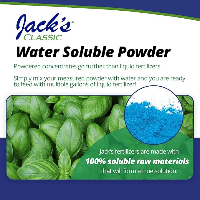 Jack's Classic 20-20-20 All Purpose Water-Soluble Fertilizer with Micronutrients to Provide General Growth on All Plants, 1.5lbs