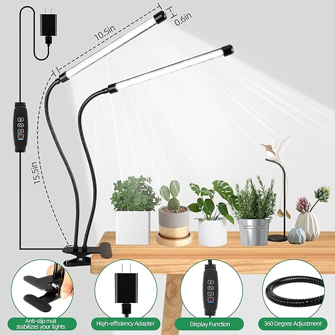 EWPJDK Grow Light 6500K Full Spectrum Plant Grow Lights 84 LED Plant Light with Clip Grow Lamp for Indoor Plants Growing Lamps（1PCS）