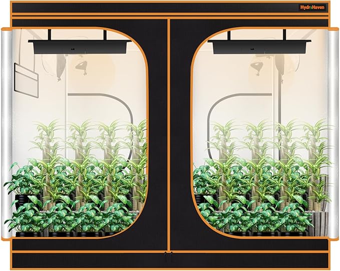 8x4 Grow Tent Kit (96"x48"x80") - Heavy-Duty 600D Diamond Mylar Lining, 98% Reflective, Viewing Window & Waterproof Floor Tray for Hydroponics Indoor Growing