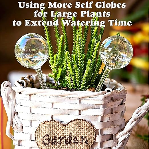 Clear Rainbow Glass Plant Automatic Watering Bulb, 4pcs Garden Flower Self Watering Planter Inserts, Automatic Plant Waterer System Set Self Watering Spikes to Support Plant Health