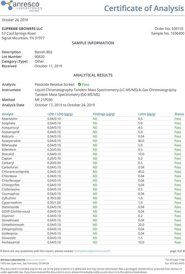 Banish All Natural Fungicide Downey & Powdery Mildew Control Mixes to 960 Gallons of Non-Toxic Spray Proprietary Mixture of Powerful Natural Geraniol 1 Gallon Concentrate