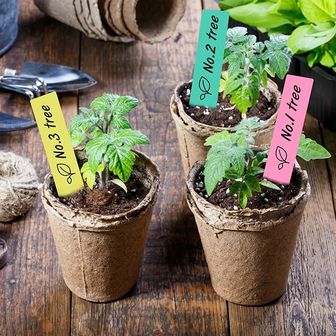 KINGLAKE GARDEN 200PCS 4 Inch Plastic Plant Labels Plant Name Tags,Colorful Garden Marker Vegetable Gardening Tags Nursery Plant Tag for Outdoor Garden Waterproof with Permanent Marking Pen