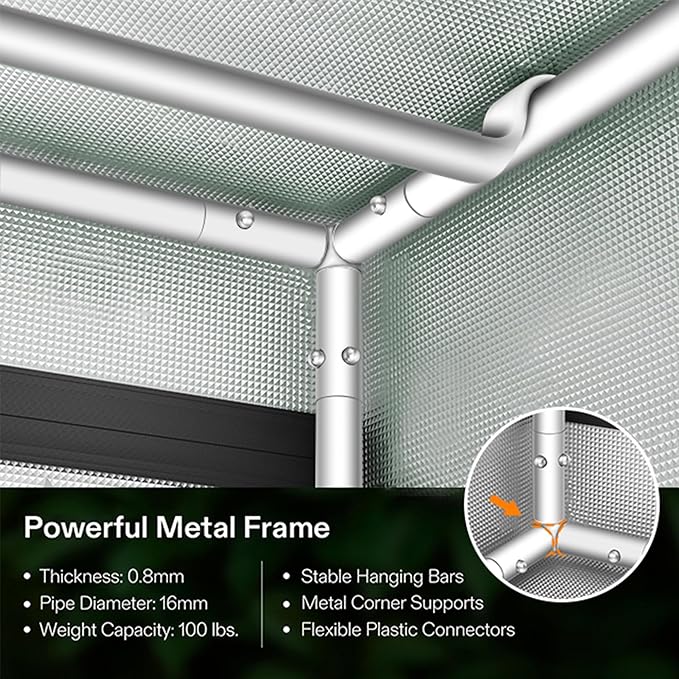 48"x24"x72" Multi-Storey Grow Tent, Extra-Large Observation windows, Heavy-Duty 600D Mylar Plant Tent, Waterproof Growing Tents, Fit in Indoor Planting, Hydroponics, 4-Layers of seedlings