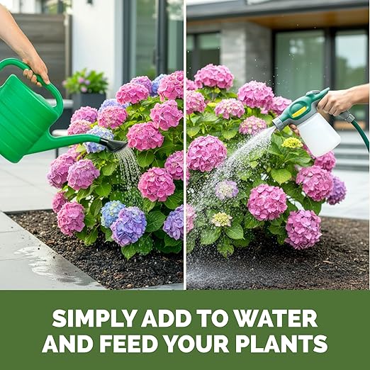 Hydrangea Fertilizer – Liquid Plant Food for Bigger Blooms, Rich Flower Color & Stronger Root Development, 1 Gallon