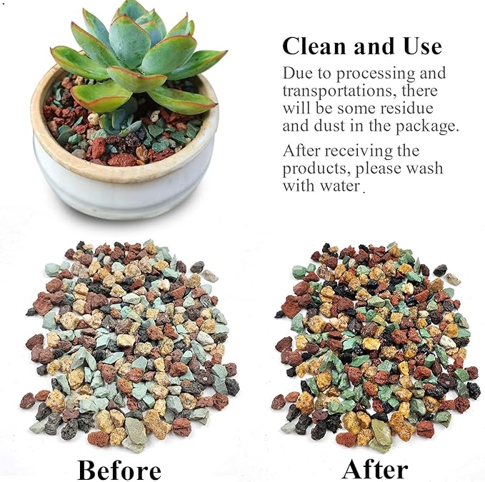 FANTIAN 5 lbs Succulent Cactus Soil Potting Mix,1/4 inch Pumice Pebbles Mix Horticultural Lava Rock for Indoor Plants, Bonsai, Orchid