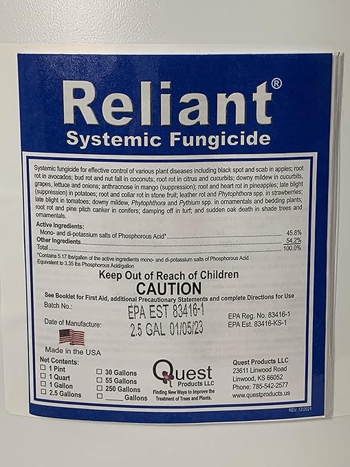 Reliant Systemic Fungicide (Agri-Fos/Garden Phos) 2.5gal
