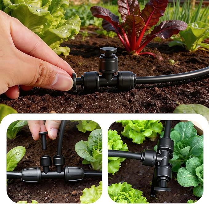 RedChili 30 PCS 1/4" End Plugs for Quick Connect 1/4" Drip Irrigation Connectors, Leak-Free End Cap Parts to Seal Unused Push-to-Fit Connectors in Micro Sprinkler Irrigation System