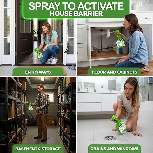 Spider Repellent – Natural Peppermint Oil Spider Spray for Indoor & Outdoor Use – Spider Killer & Repellent for Home – Safe for Kids & Pets – Non-Toxic Pest Control Solution (16oz)